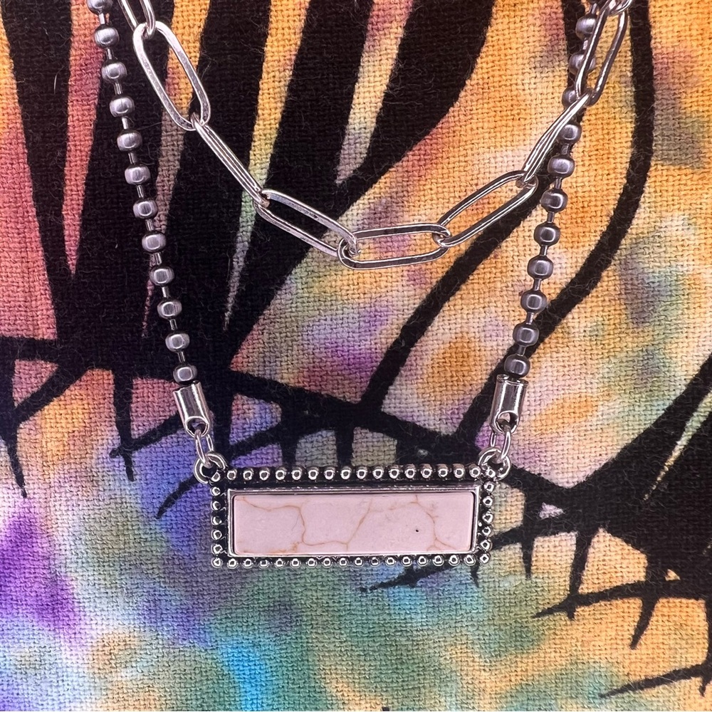 white turquoise necklace 🤍
